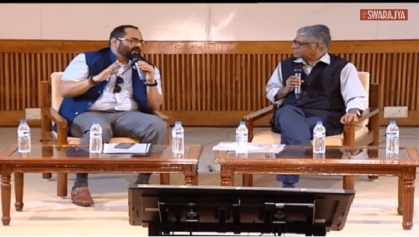 Rajeev Chandrasekhar and R Jagannathan in conversation at Swarajya Cityscapes, 2017